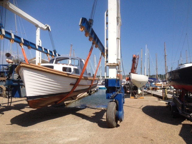 Nigella in the cradle hoist after renovation